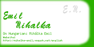 emil mihalka business card